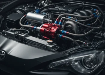 سیستم کارتر خشک بر روی یک خودروی مسابقه