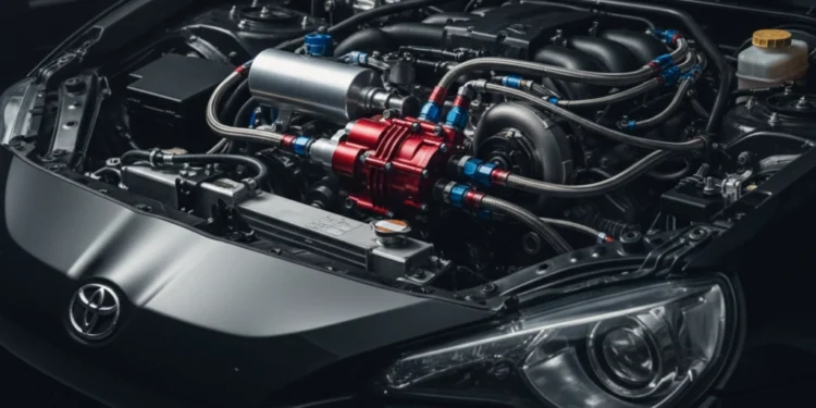 سیستم کارتر خشک بر روی یک خودروی مسابقه