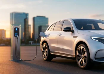 خودروی ev درحال شارژ